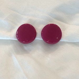Fantastic & Fun Fucshia Vintage Clip On Earrings  Plum Pink Purple